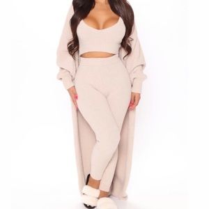 Fashion Nova Taupe 3 piece set